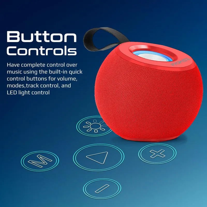 Promate Juggler Lumiflux Wireless High-Definition Speaker (Red)