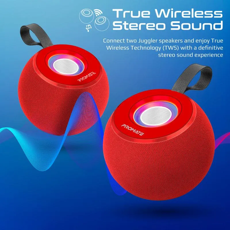 Promate Juggler Lumiflux Wireless High-Definition Speaker (Red)