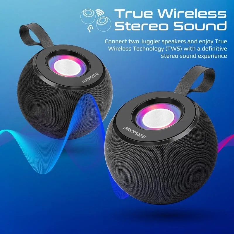 Promate Juggler Lumiflux Wireless High-Definition Speaker (Black)