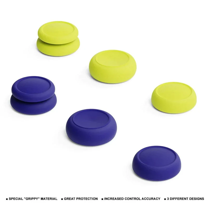 NSW SKULL & CO. Thumb Grip For Switch/Switch OLED/Switch Lite Controller (Splatoon 3 Neon Blue/Yellow) (NSTG-BY) (SET OF 6)