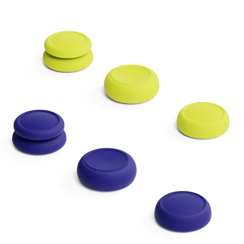 NSW SKULL & CO. Thumb Grip For Switch/Switch OLED/Switch Lite Controller (Splatoon 3 Neon Blue/Yellow) (NSTG-BY) (SET OF 6)