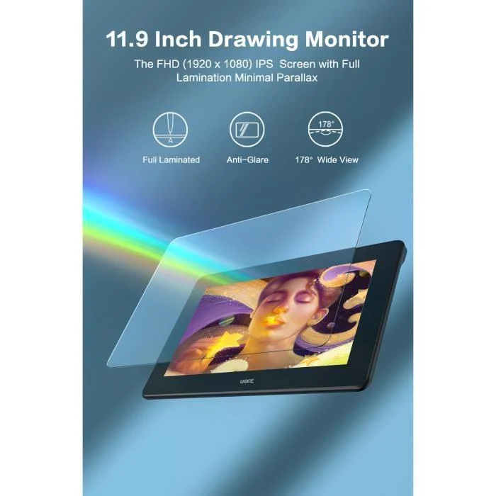 Ugee U1200 11.9" Pen Display Tablet (Black)