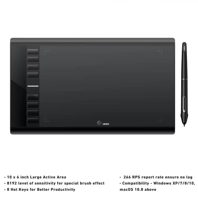 Ugee M708 10" Pen Tablet (Black)