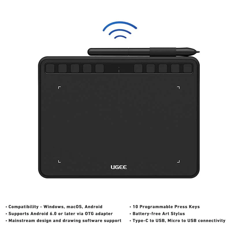 Ugee S640W 6.3" Wireless Pen Tablet (Carbon Black)