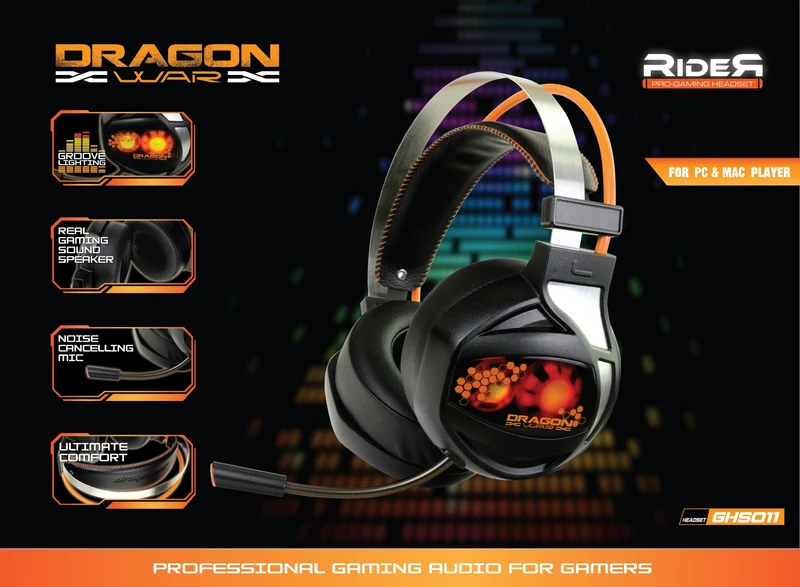 Elephant Dragonwar Rider Pro Gaming Headset (G-HS-011-BLACK)