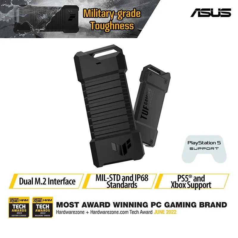 Asus TUF Gaming A1 USB 3.2 GEN2 SSD Enclosure (Black) (ESD-T1A)