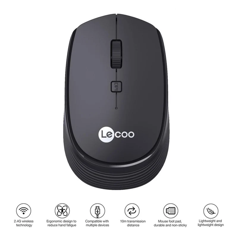 Lenovo Lecoo WS202 2.4G Wireless Mouse (Black)