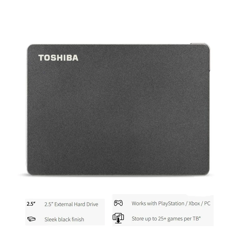 Toshiba Canvio Gaming 4TB 2.5" USB 3.2 Portable External Hard Drive Compatible w/ Playstation/ Xbox/ PC (Black)