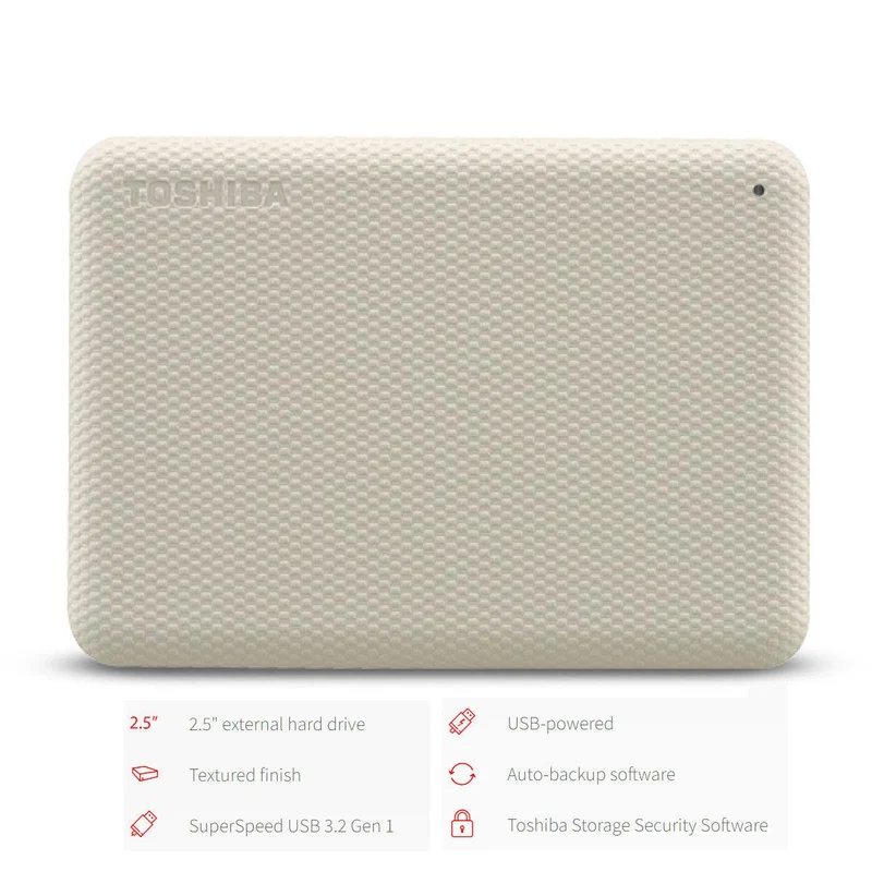Toshiba Canvio Advance 2TB 2.5" USB 3.2 Portable External Hard Drive 2TB (Light Beige)