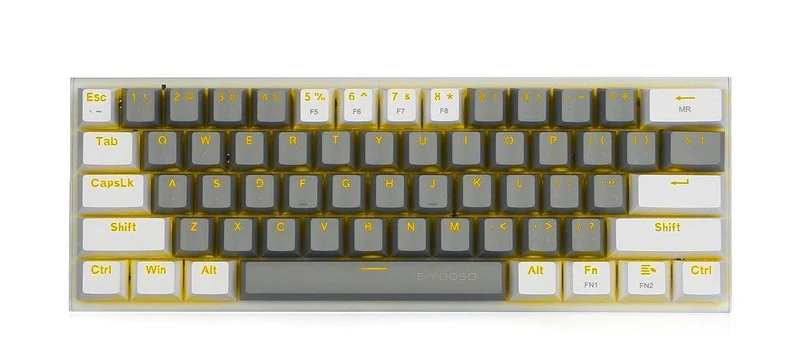 E-Yooso Z-11 Single Light RGB 61 Keys Hot Swappable Mechanical Keyboard Gray/White (Red Switch)