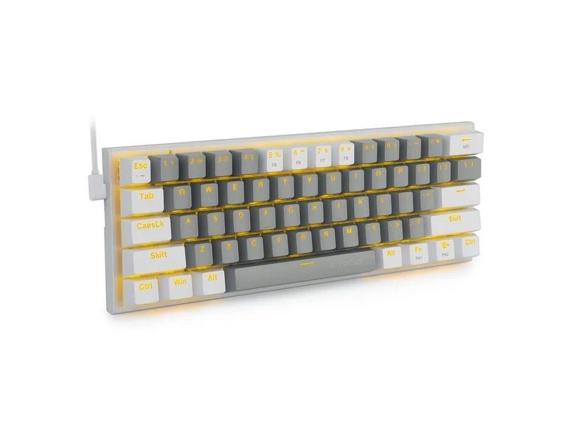 E-Yooso Z-11 Single Light RGB 61 Keys Hot Swappable Mechanical Keyboard Gray/White (Red Switch)