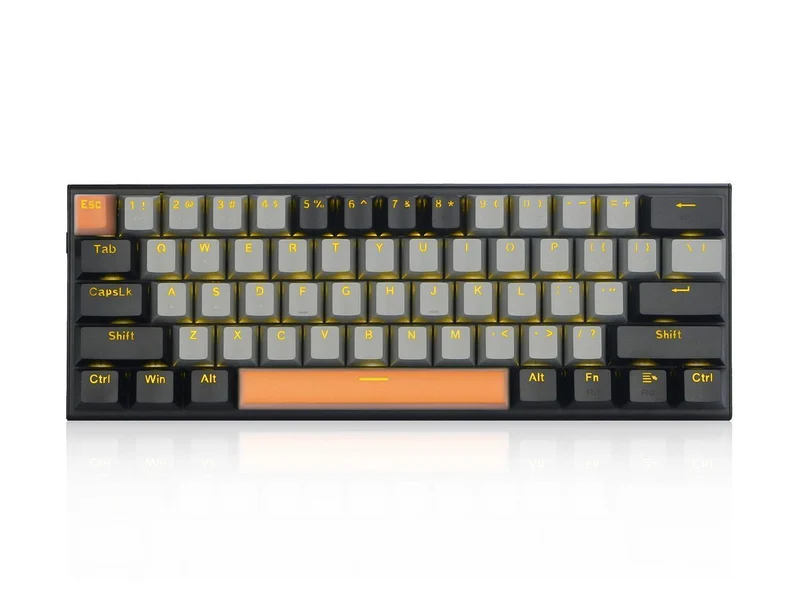 E-YOOSO Z-11 Single Light RGB 61 Keys Hot Swappable Mechanical Keyboard Gray/Black (Red Switch)