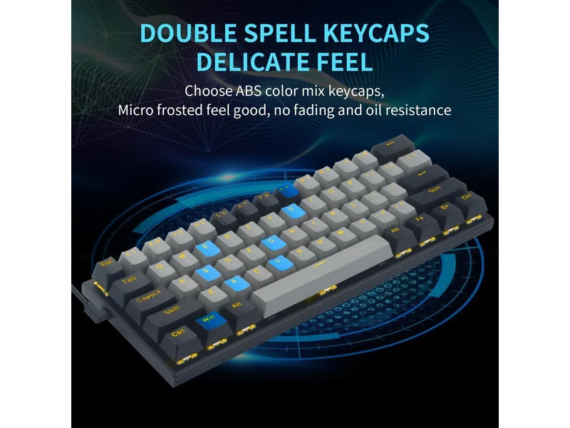 E-YOOSO Z-11 Single Light RGB 61 Keys Hot Swappable Mechanical Keyboard Gray/Black (Red Switch)