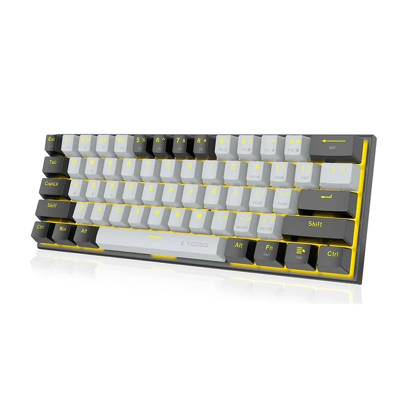 E-Yooso Z-11 Single Light 61 Keys Hot Swappable Mechanical Keyboard Black/Gray (Brown Switch)