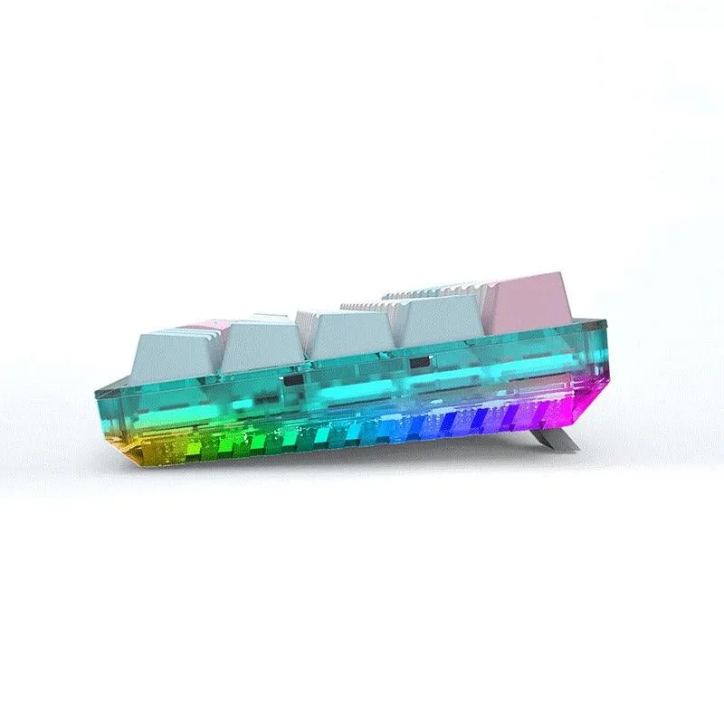 E-Yooso Z-11T Single Light With RGB Side Light 61 Keys Mechanical Keyboard White/Blue (Blue Switch)