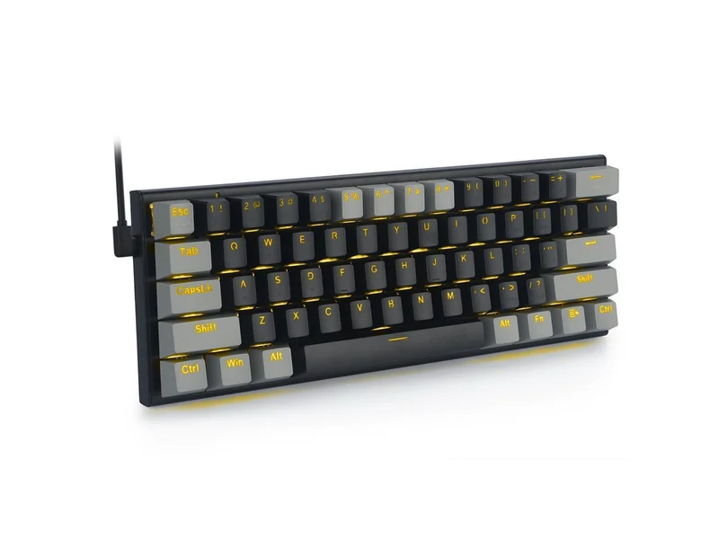 E-Yooso Z-11 Single Light RGB 61 Keys Hot Swappable Mechanical Keyboard Black/Gray (Blue Switch)