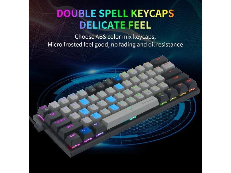 E-YOOSO Z-11 RGB 61 Keys Hot Swappable Mechanical Keyboard Gray/Black (Red Switch)