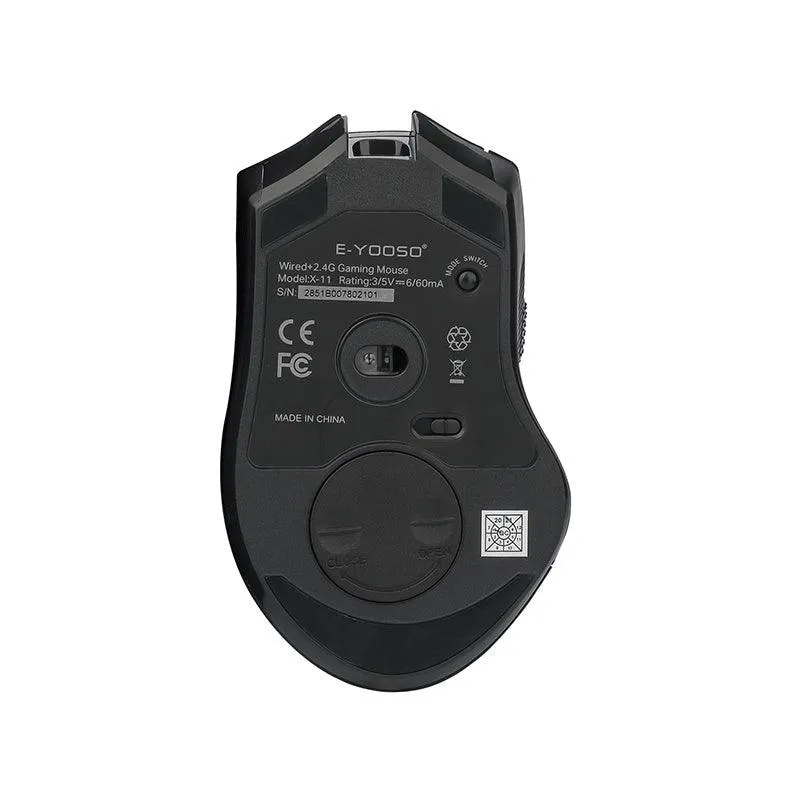 E-Yooso X-11 RGB Ergonomic Wireless Gaming Mouse (Black)