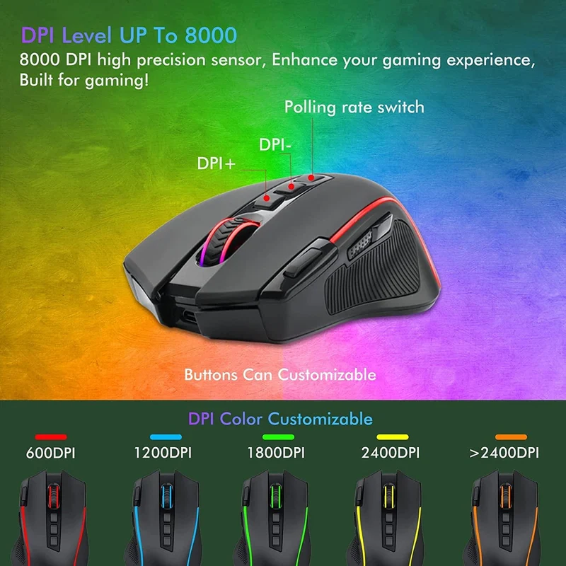 E-Yooso X-11 RGB Ergonomic Wireless Gaming Mouse (Black)