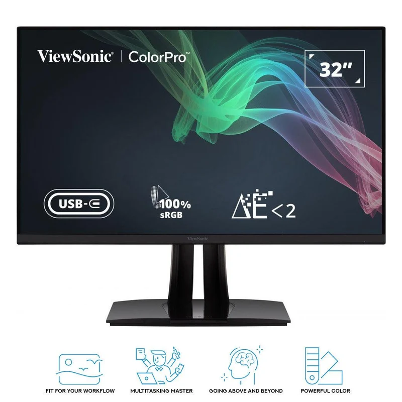 VIEWSONIC VP3256-4K Colorpro 32" 4K UHD Pantone Validated 100% SRGB & Factory Pre-Calibrated Monitor WITH 60W USB-C