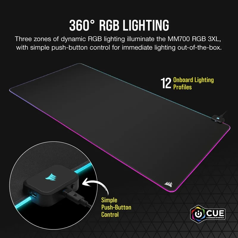 Corsair MM700 RGB Extended 3XL Cloth Gaming Mouse Pad/Desk Mat
