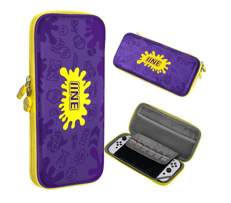NSW IINE Storage Bag For N-Switch / N-Switch OLED (Splatoon 3 Purple/Yellow) (L711)