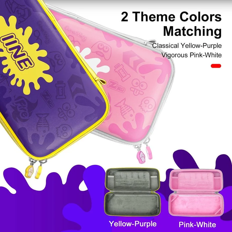 NSW IINE Storage Bag For N-Switch / N-Switch OLED (Splatoon 3 Purple/Yellow) (L711)