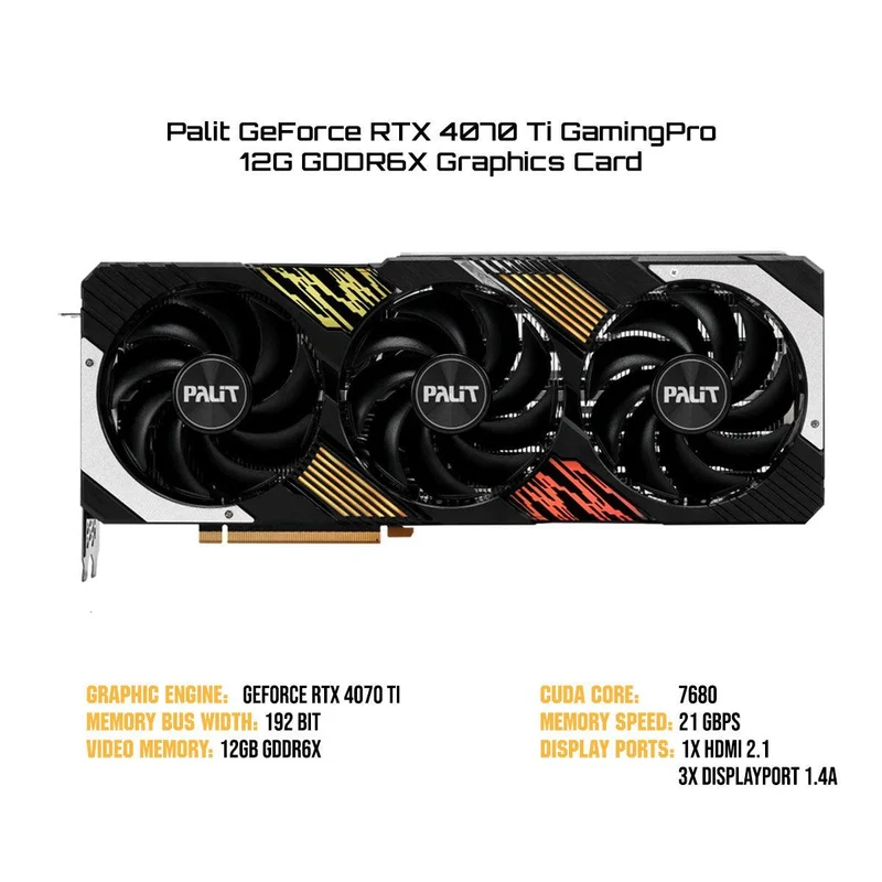 Palit GeForce RTX 4070 Ti GamingPro 12G GDDR6X Graphics Card