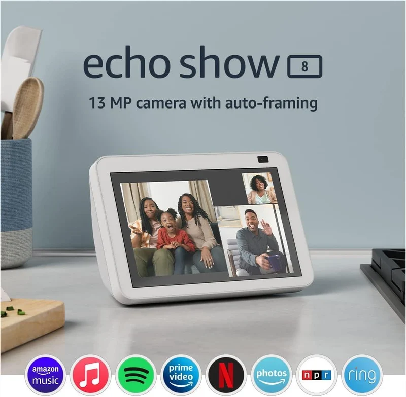 Amazon Echo Show 8 HD Smart Display With Alexa (Glacier White) (2nd GEN)