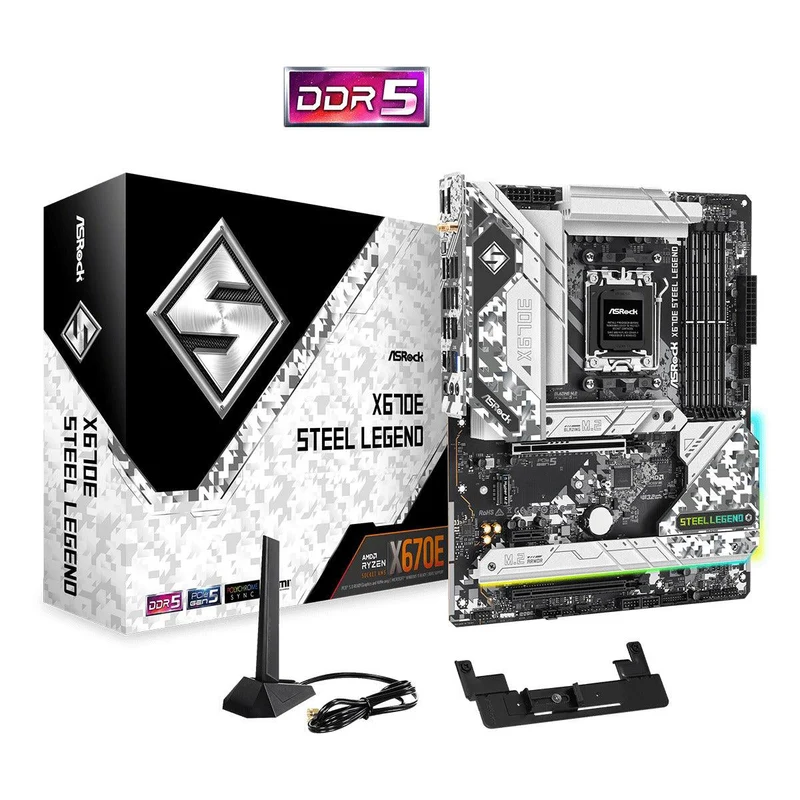 Asrock X670E Steel Legend Motherboard (Support AMD AM5 Ryzen 7000 Series Processors)
