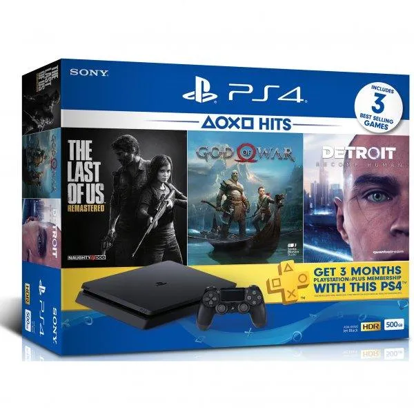 PS4 Console System 500GB Jet Black (CUH-2218A B01) Hits 5 Bundle Pack Reg.3