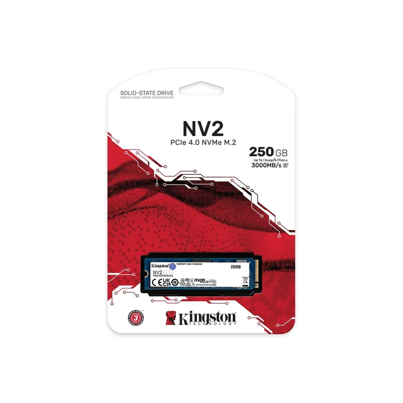 Kingston NV2 PCIE 4.0 NVME M.2 250GB SSD (SNV2S/250G)