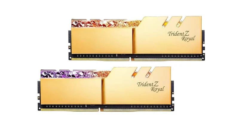 G.Skill Trident Z Royal RGB 16GB (2 X 8GB) DDR4 3600MHZ Memory (Gold) (F4-3600C18D-16GTRG)