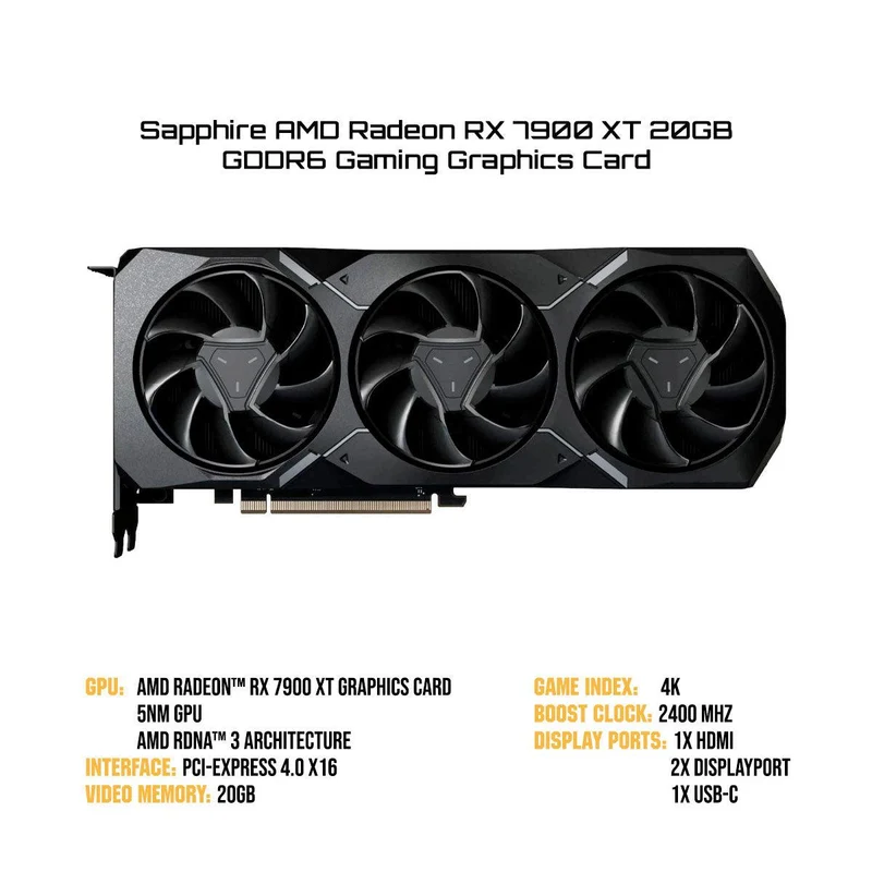 Sapphire AMD Radeon RX 7900 XT 20GB GDDR6 Gaming Graphics Card