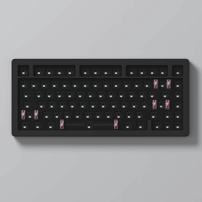 AKKO ACR Pro 75 Barebone Custom Mechanical Keyboard Hot-Swappable DIY Kit Gasket Mount (Black-South Facing PCB)