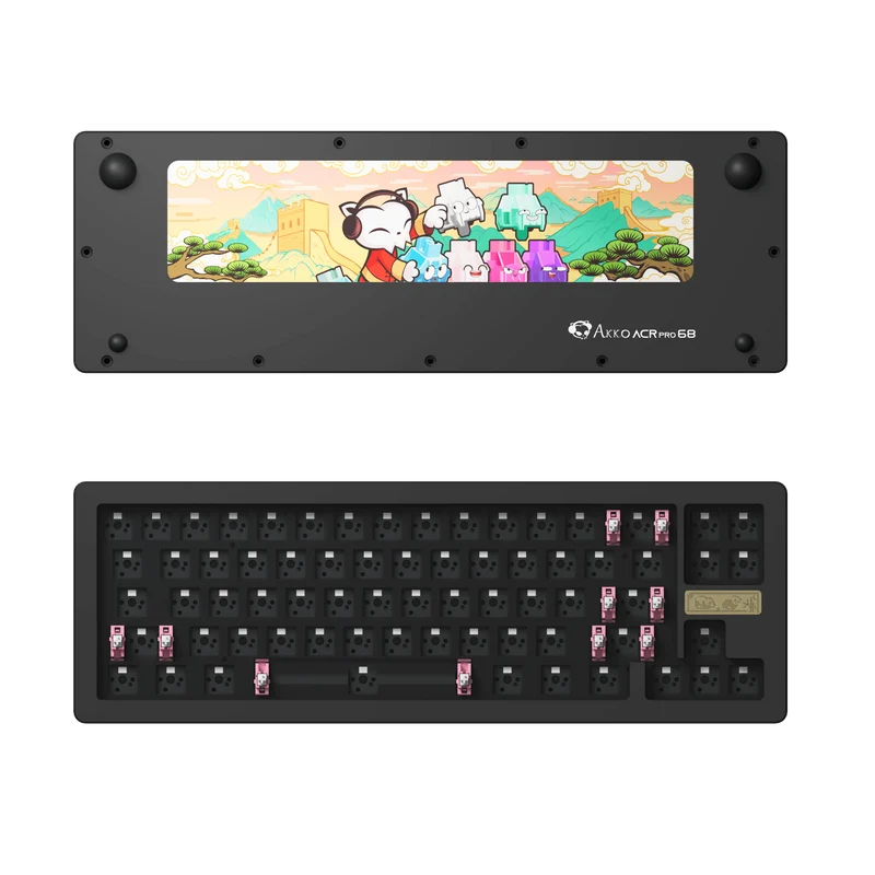 AKKO ACR Pro 68 Barebone Custom Mechanical Keyboard Hot-Swappable DIY Kit Gasket Mount (Black)