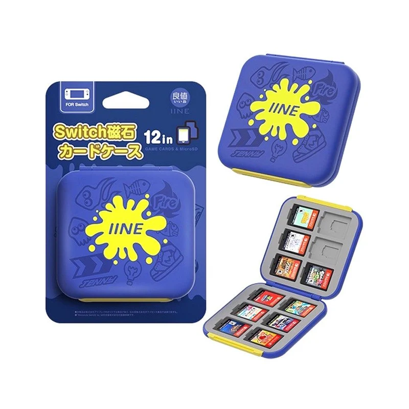 NSW IINE Game Card Case 6+6 Magnetic (Splatoon 3 Blue) (L713)