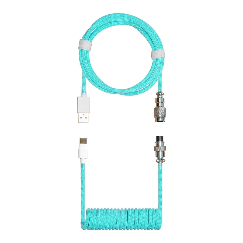 Cooler Master Coiled Keyboard Cable (Pastel Cyan) KB-CCZ1