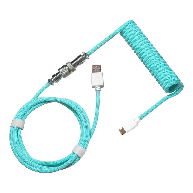 Cooler Master Coiled Keyboard Cable (Pastel Cyan) KB-CCZ1
