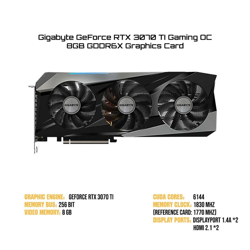 Gigabyte GeForce RTX 3070 TI Gaming OC 8GB GDDR6X Graphics Card