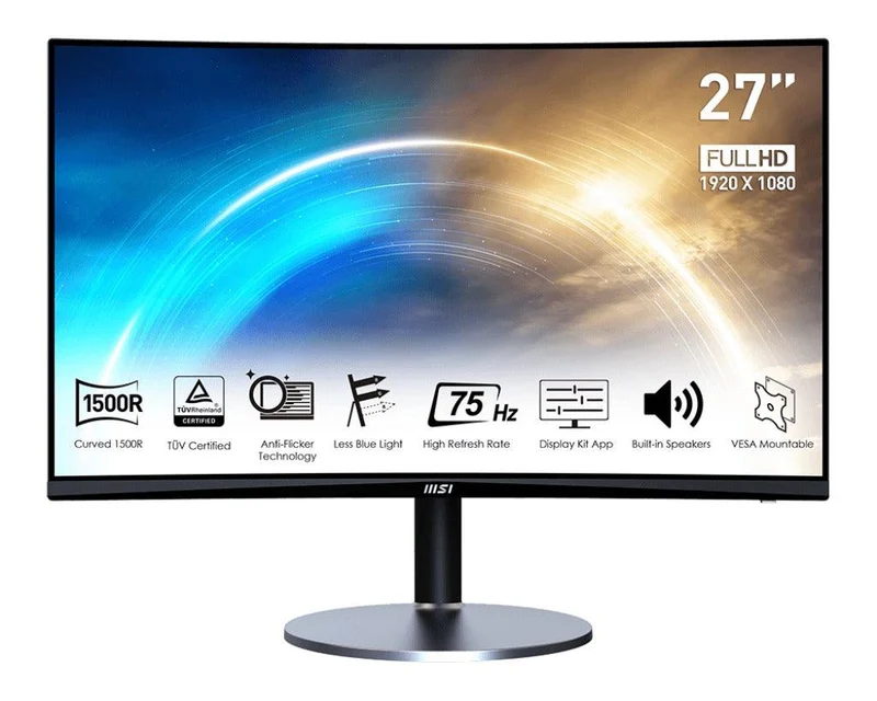 MSI Pro MP272C 27-INCH FHD Curved Business & Productivity Monitor (Matte Black)