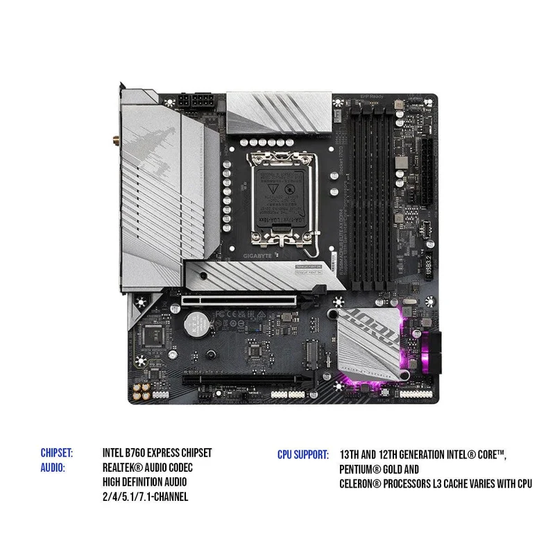 Gigabyte B760M Aorus Elite AX DDR4 Gaming Motherboard