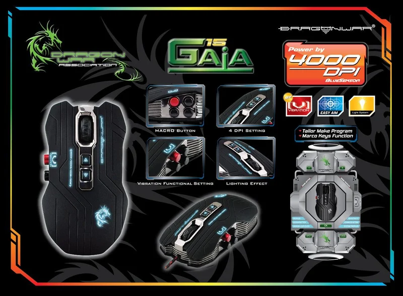 Elephant Dragonwar G15 Professional Gaming Mouse (ELE-G15-BK) Black
