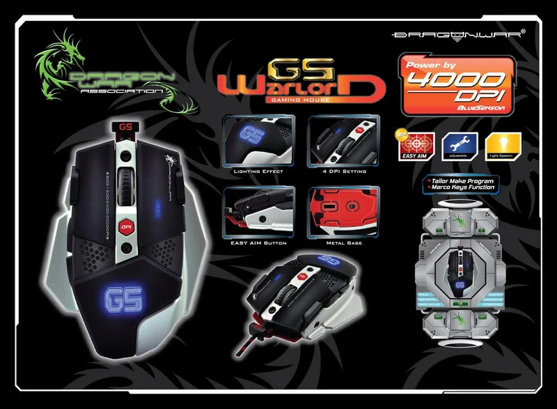 Dragonwar G5 Warlord Gaming Mouse (ELE-G5-BLACK)