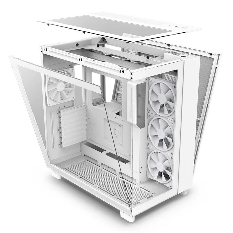 NZXT H9 Elite Premium Dual-Chamber Mid-Tower Airflow Case (Matte White) (CM-H91EW-01)