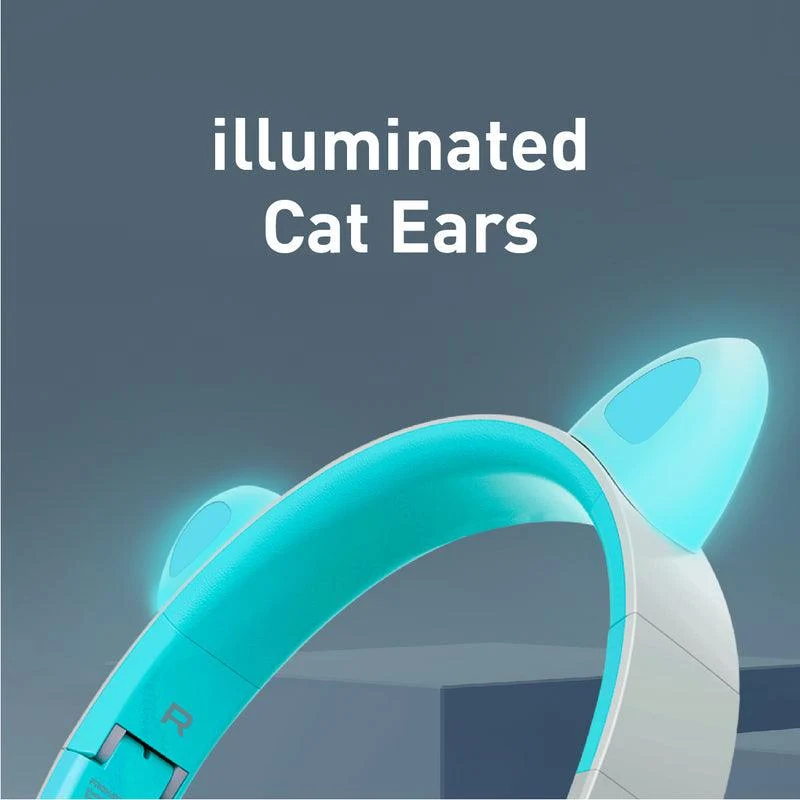Promate Panda Kidsafe Kawaii Style Wireless Kids Headphone (Aqua)