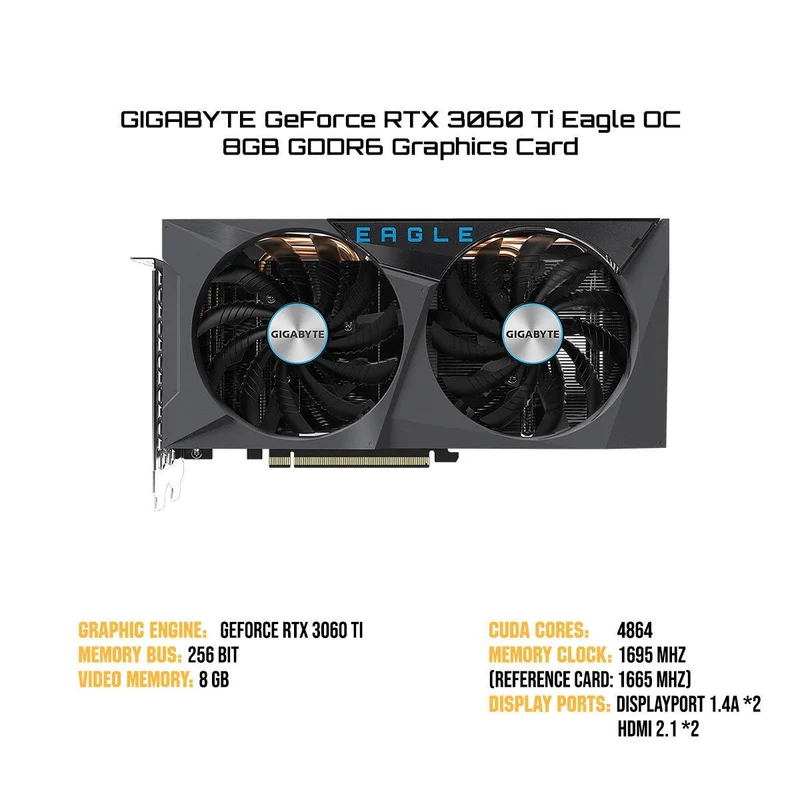 GIGABYTE GeForce RTX 3060 Ti Eagle OC 8GB GDDR6 Graphics Card