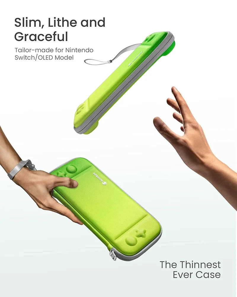 NSW Tomtoc Fancy Series 2 Slim Protective Case For N-Switch OLED / N-Switch (Neon Green) (A0531T1)