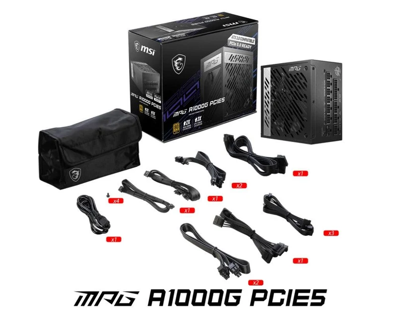MSI MPG A1000G PCIE5 1000W Gold Full-Modular Power Supply