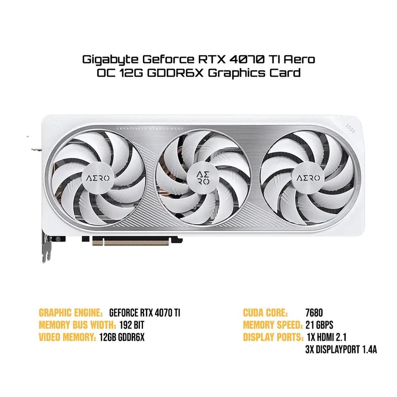 Gigabyte Geforce RTX 4070 TI Aero OC 12G GDDR6X Graphics Card